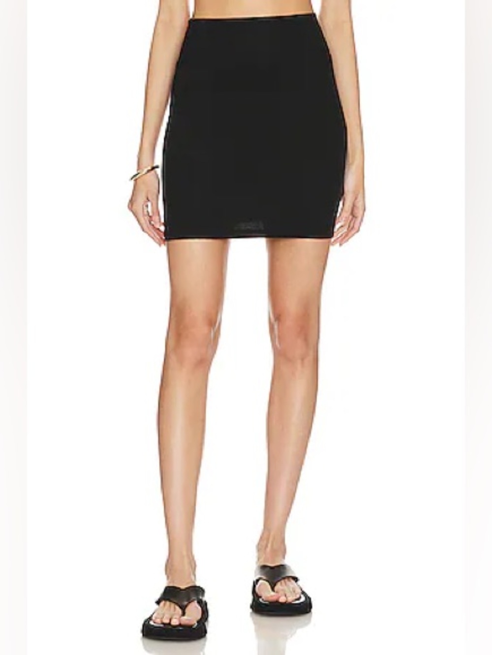 New Enza Costa Stretch Silk Bandeau Skirt in Black